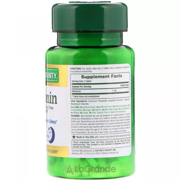 Nature's Bounty Melatonin 1 mg ĳ������ ������� ��� ��������� ��� 
