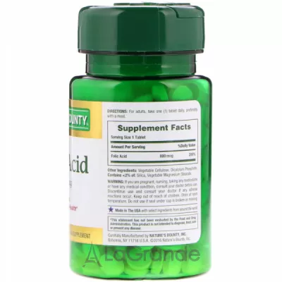 Nature's Bounty Folic Acid 800 mg ĳ  