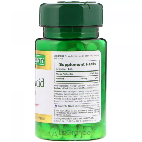 Nature's Bounty Folic Acid 800 m�g ����������� ������� 