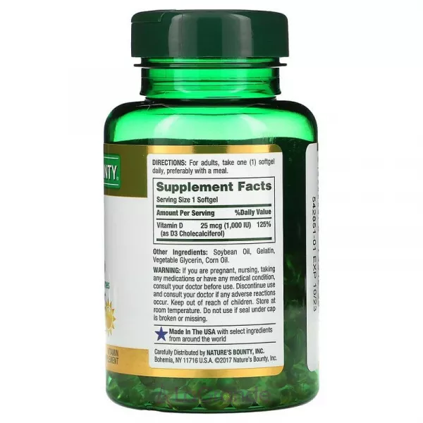 Nature's Bounty D3 25 mcg (1000 IU) ����������� ������� ��� ��������� ���������� 