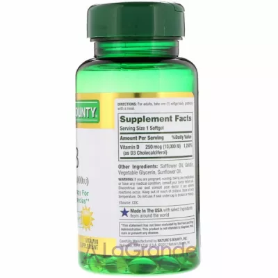 Nature's Bounty D3 250 mcg (10000 IU)      