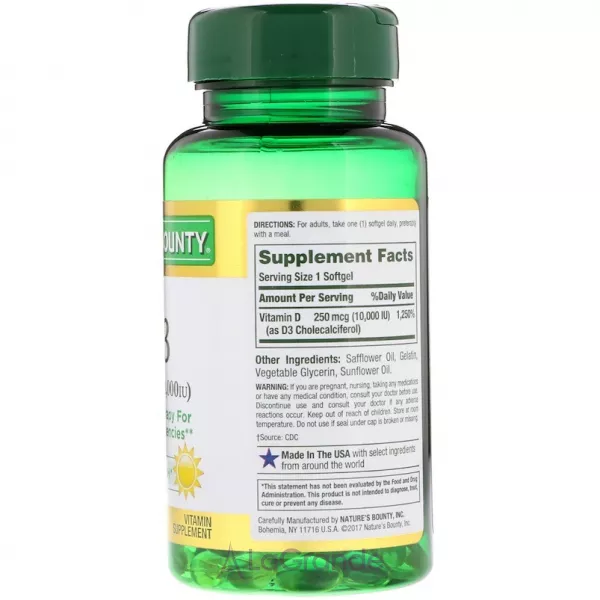 Nature's Bounty D3 250 mcg (10000 IU) ����������� ������� ��� ��������� ���������� 
