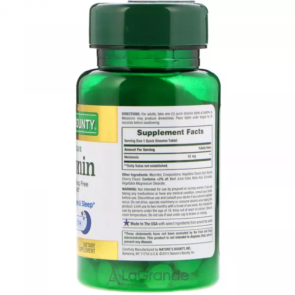 Nature's Bounty Quick Dissolve Melatonin 10 mg ����������� ������� ��� ��������� ��� 