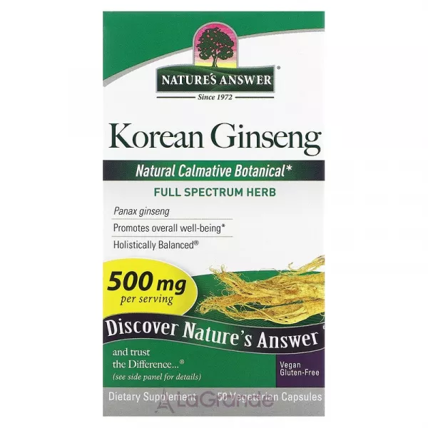 Nature's Answer Korean Ginseng 500 mg ����������� ������� 