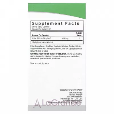 Nature's Answer Nettle 600 mg   