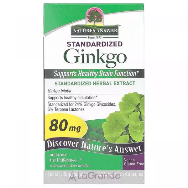 Nature's Answer Standardized Ginkgo 80 mg ����������� ������� 