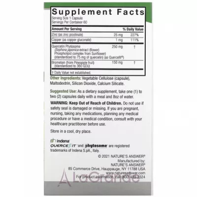 Nature's Answer Quercetin Blend 250 mg   