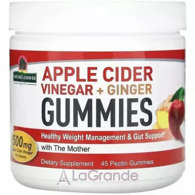 Nature's Answer Apple Cider Vinegar + Ginger Gummies with The Mother   