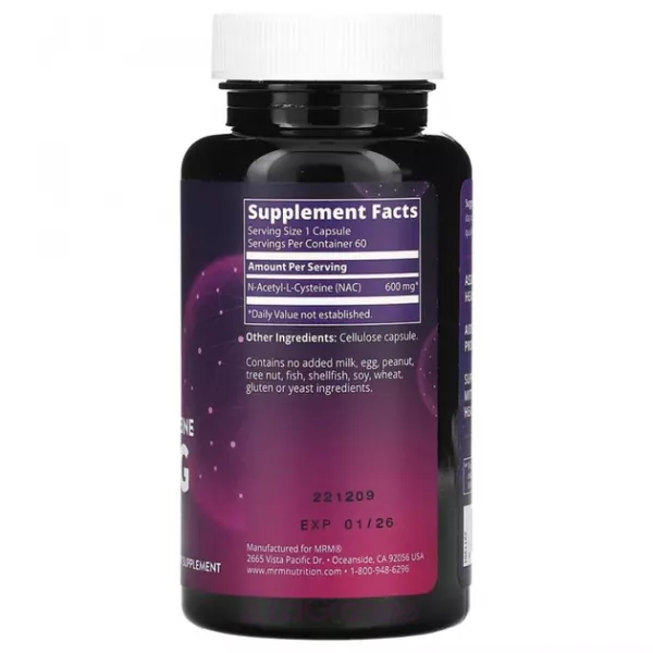 MRM Nutrition Nac N-Acetyl-L-Cysteine 600 mg ����������� ������� 