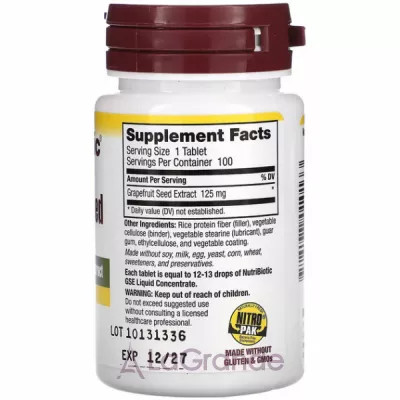 NutriBiotic Grapefruit Seed Extract 125 mg ĳ  