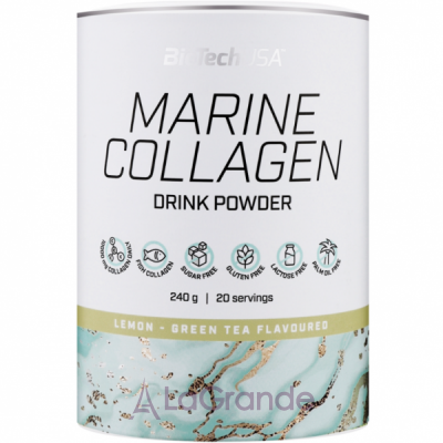 BioTech USA Marine Collagen Drink Powder Lemon - Green Tea      ' 
