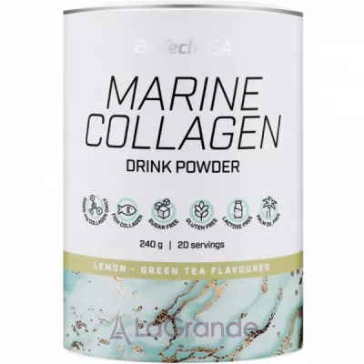 BioTech USA Marine Collagen Drink Powder Lemon - Green Tea      ' 