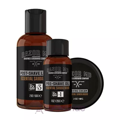 Razor MD Travel Trio Essential Sandalwood (oil/28g + cr/56g + lot/56g)       