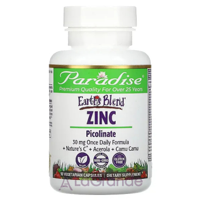 Paradise Herbs Earth's Blend Zinc Picolinate   