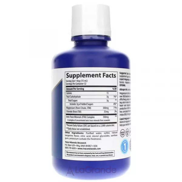 Trace Minerals Research Liquid Magnesium 300 mg ĳ������ ������� 