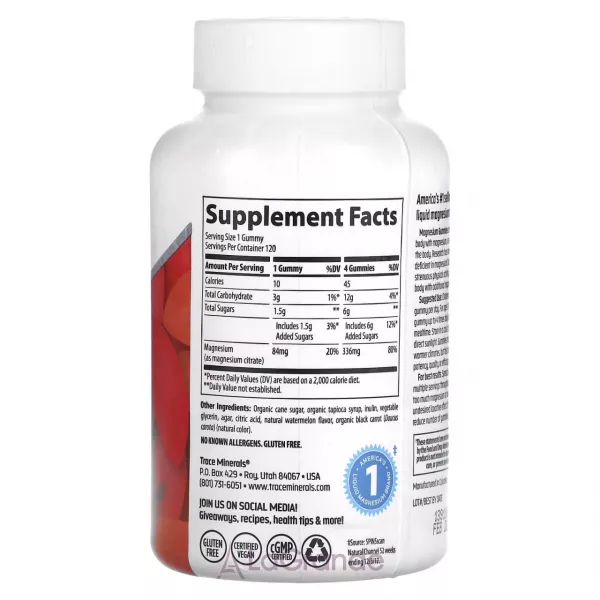 Trace Minerals Research Magnesium Gummies Watermelon Flavor ĳ������ ������� 