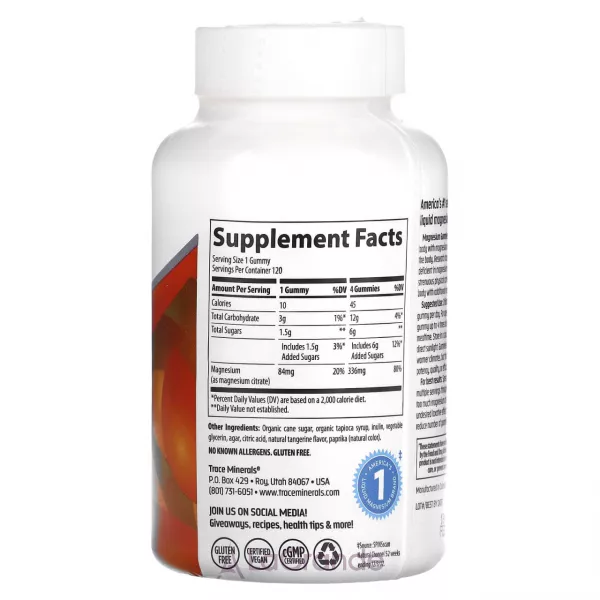 Trace Minerals Research Magnesium Gummies Tangerine Flavor ĳ������ ������� 
