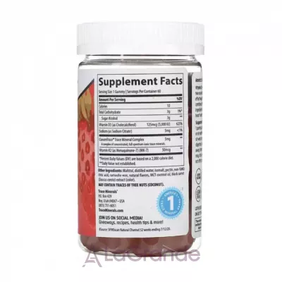 Trace Minerals Research Vitamin D3 + K2 Gummies   
