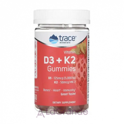 Trace Minerals Research Vitamin D3 + K2 Gummies   