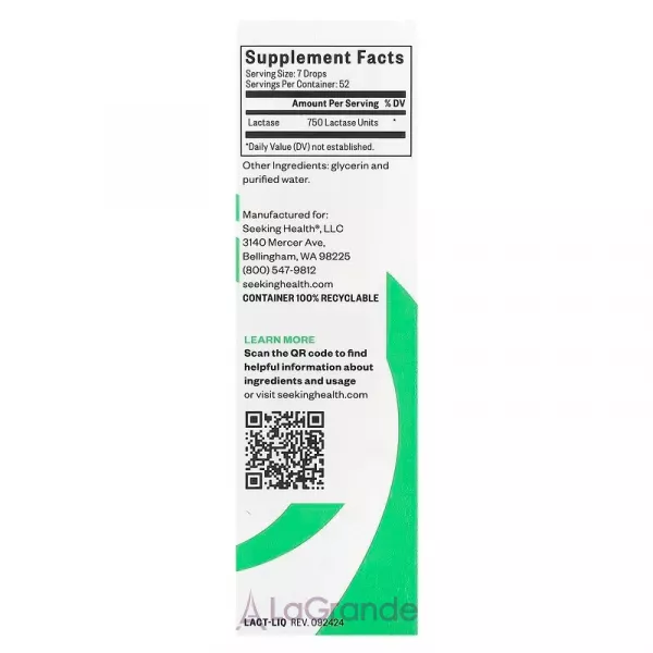 Seeking Health Lactase Drops ����������� ������� � ������ 