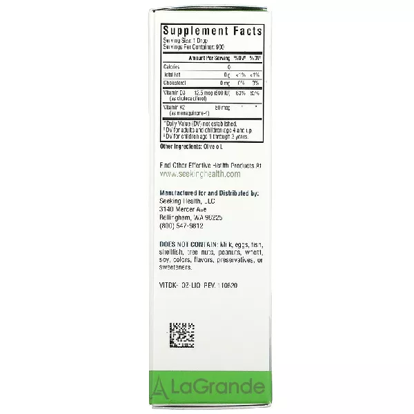 Seeking Health Vitamin D3 + K2 ĳ������ ������� � ������� 