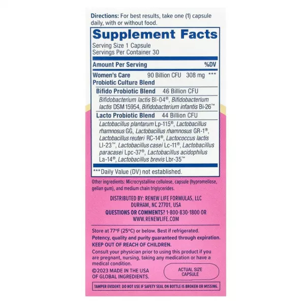 Renew Life Women's Care Probiotic ��������� ��� ������, 90 ���� ���