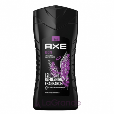  Excite 12H Refreshing Fragrance 3 In 1 Body Face Hair Wash    ,         