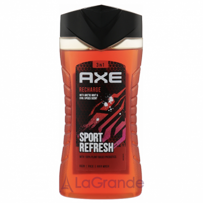 Axe Recharge Sport Refresh 3in1 Body Face Hair Wash    ,   