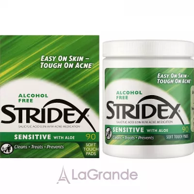 Stridex Daily Care Acne Pads With Aloe Sensitive Skin Salicylic Acid 0,5%      