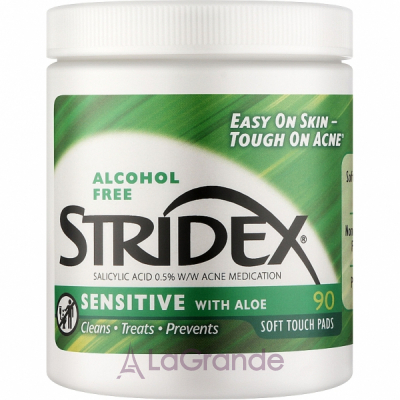 Stridex Daily Care Acne Pads With Aloe Sensitive Skin Salicylic Acid 0,5%      