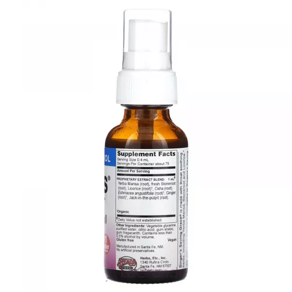 Herbs Etc Singer's Soothing Throat Spray Professional Strength ����� ��� ����� �������������, ��� ������, ����������������