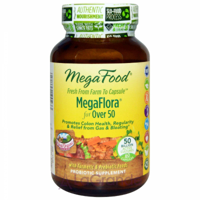 MegaFood MegaFlora for Over 50 Probiotic with Turmeric    50+
