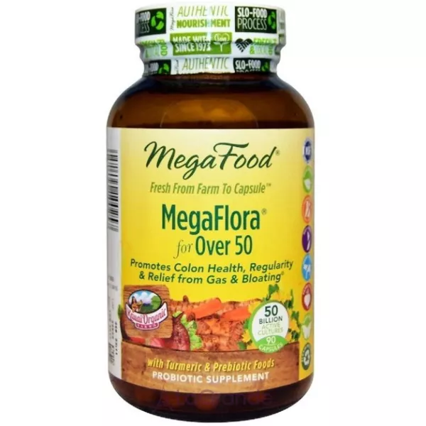 MegaFood MegaFlora for Over 50 Probiotic with Turmeric �������� ��� ������ 50+