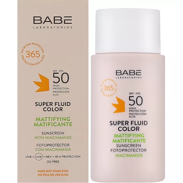 Babe Laboratorios Super Fluid Color Mattifying SPF 50 �������������� ����� ����� �� � ���������� � ���������� �������� SPF 50