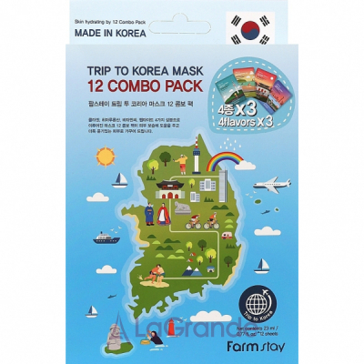 FarmStay Trip To Korea Mask 12 Combo Pack    (f/mask/12x23ml)