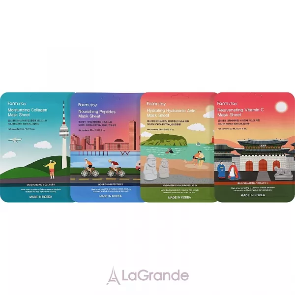 FarmStay Trip To Korea Mask 12 Combo Pack ����� �������� ����� (f/mask/12x23ml)