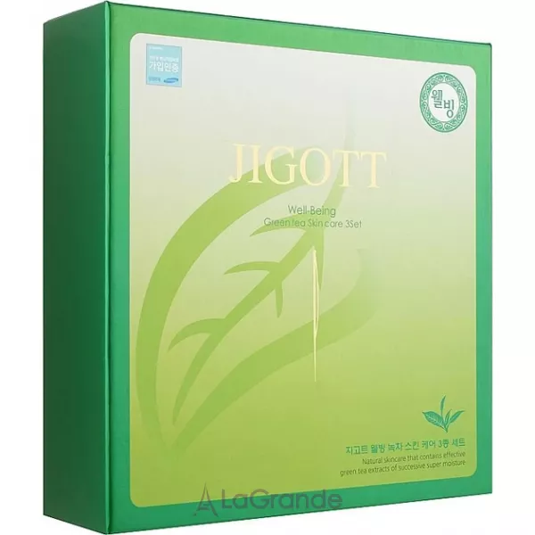 Jigott Well Being Green Tea Skin Care 3 SET ����������� ���� ��� ���� ������� � ���������� �������� ��� (toner150ml + emulsion150ml + face cream50ml + toner30ml + emulsion30ml)