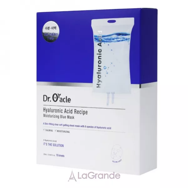 Dr. Oracle Hyaluronic Acid Recipe Moisrurizing Blue Mask ���������� ������������� �������� ����� ��� ������� � ����������� ��������