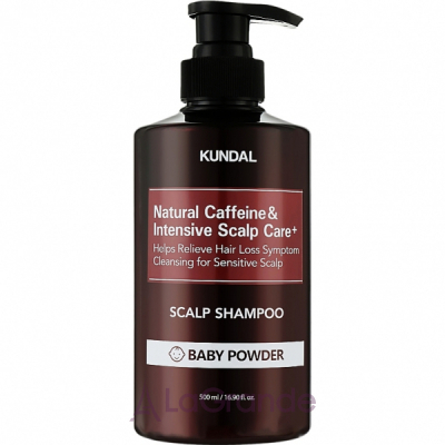 Kundal Natural Caffeine & Intensive Scalp Care Shampoo Baby Powder       