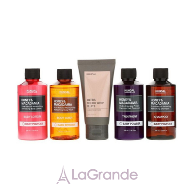 Kundal 2 Travel Set Baby Powder (Body Hair & Face)    ,   