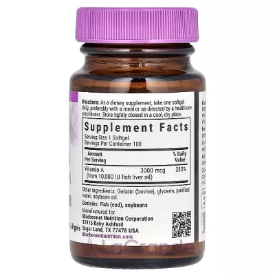 Bluebonnet Nutrition Vitamin A 3000 mcg (10000 IU) ĳ  