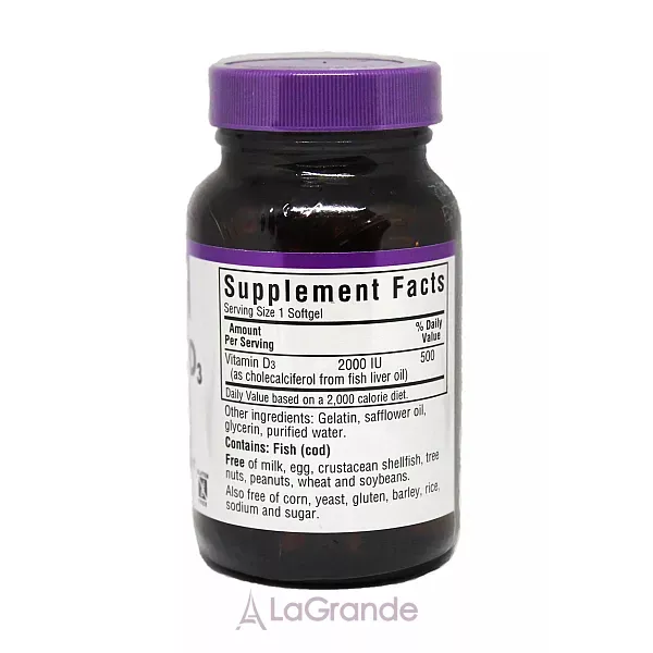 Bluebonnet Nutrition Vitamin D3 2000 IU ����������� ������� 