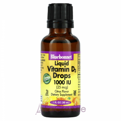 Bluebonnet Nutrition Liquid Vitamin D3 Drops 1000 IU ĳ  