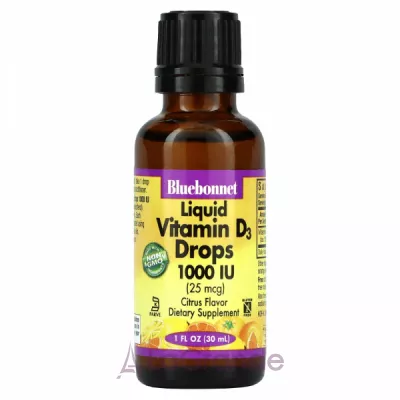 Bluebonnet Nutrition Liquid Vitamin D3 Drops 1000 IU ĳ  