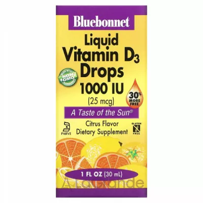 Bluebonnet Nutrition Liquid Vitamin D3 Drops 1000 IU ĳ  