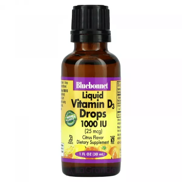 Bluebonnet Nutrition Liquid Vitamin D3 Drops 1000 IU ����������� ������� 