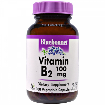 Bluebonnet Nutrition Vitamin B2 100 mg ĳ  