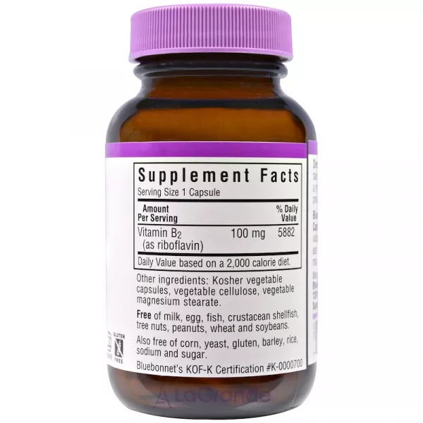 Bluebonnet Nutrition Vitamin B2 100 mg ����������� ������� 