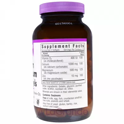 Bluebonnet Nutrition Calcium Magnesium Zinc Softgels   