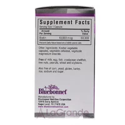 Bluebonnet Nutrition Biotin 10000 mcg        